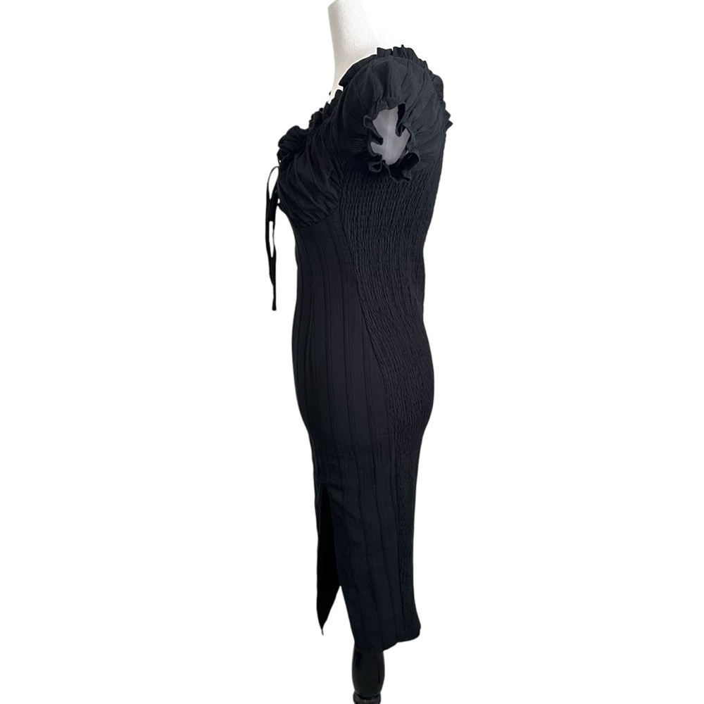 Urban Outfitters Kiss The Sky Bardot Off-The-Shoulder Midi Dress Sz Large Black - Picture 7 of 10